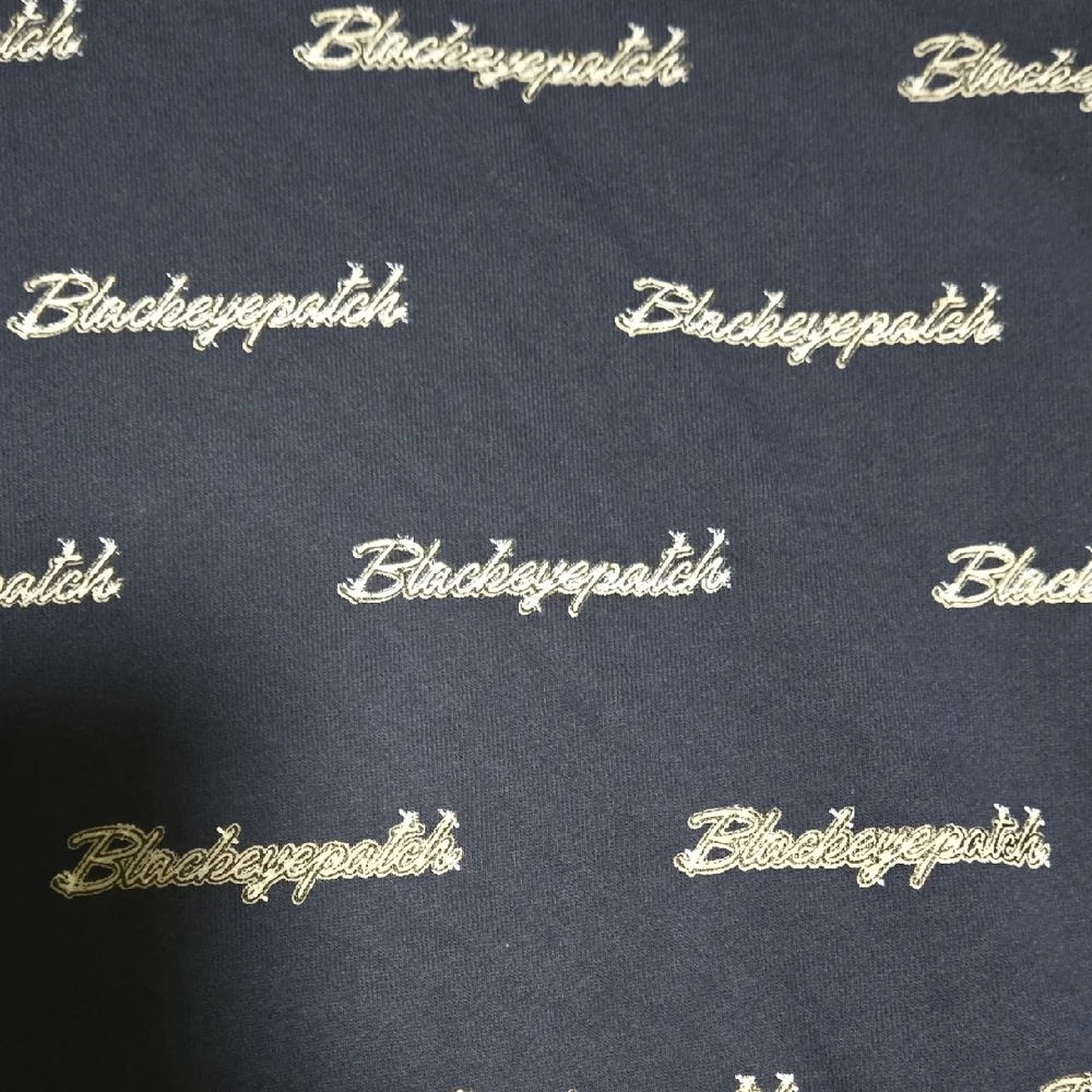 Navy Blue Hoodie with White Script - Picture 2 of 5